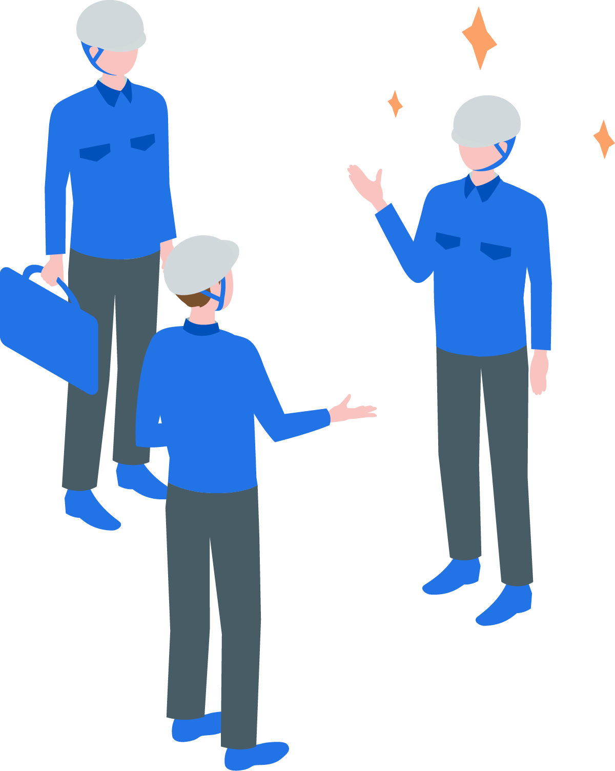 カバンを持ったスタッフのイラスト